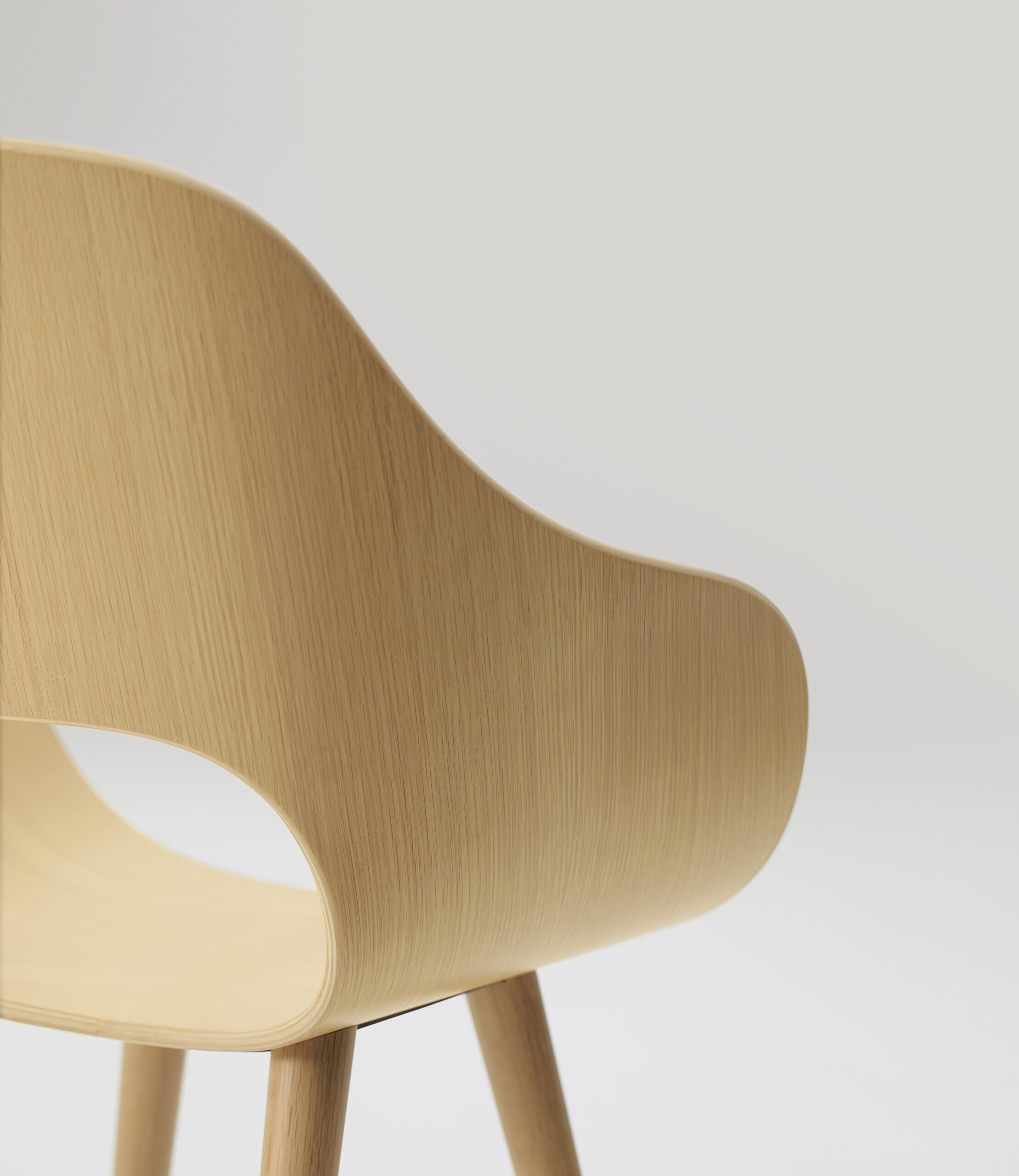 Roundish Armchair (Wooden Seat)