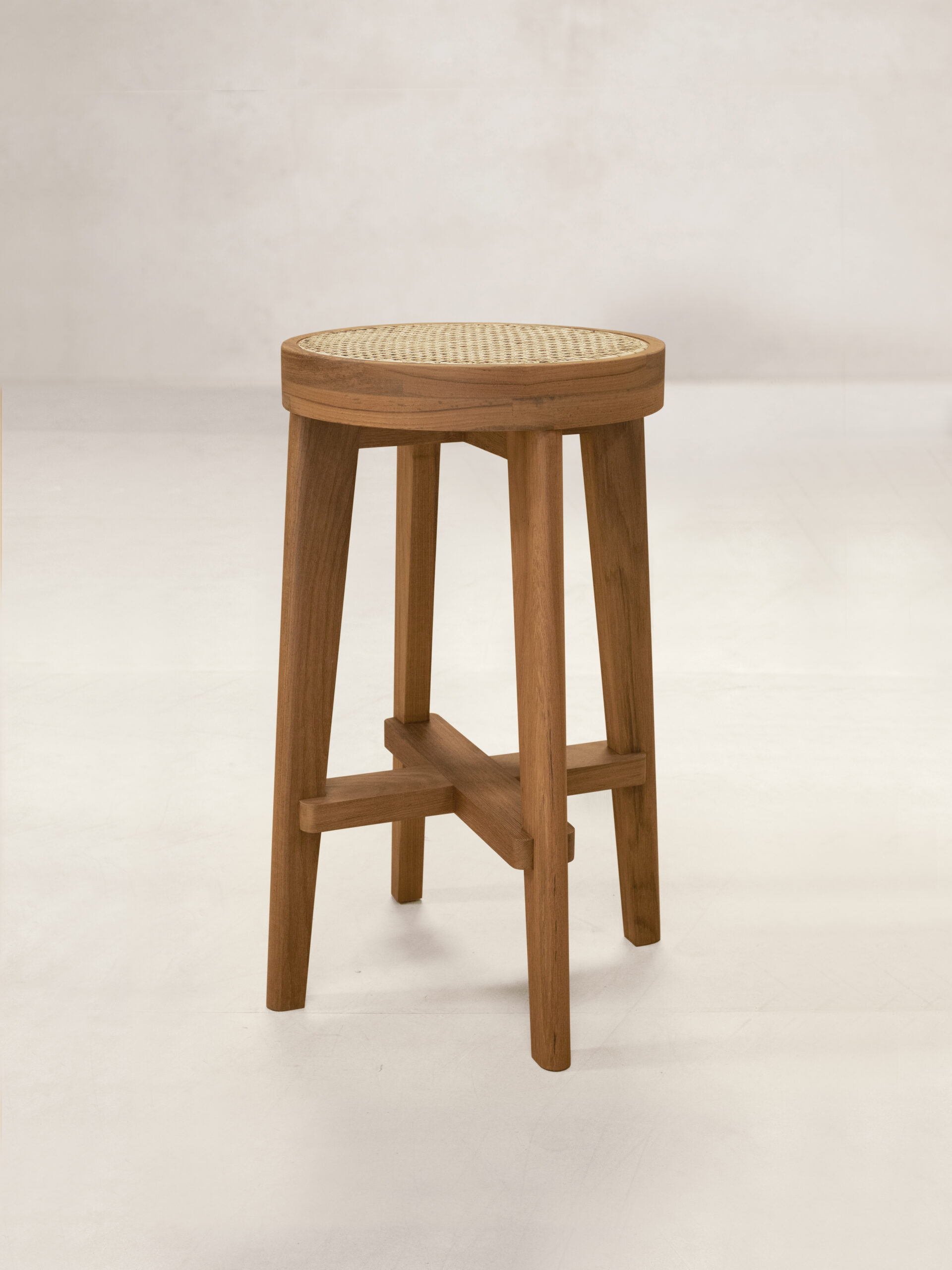 High Stool with Cane Seat