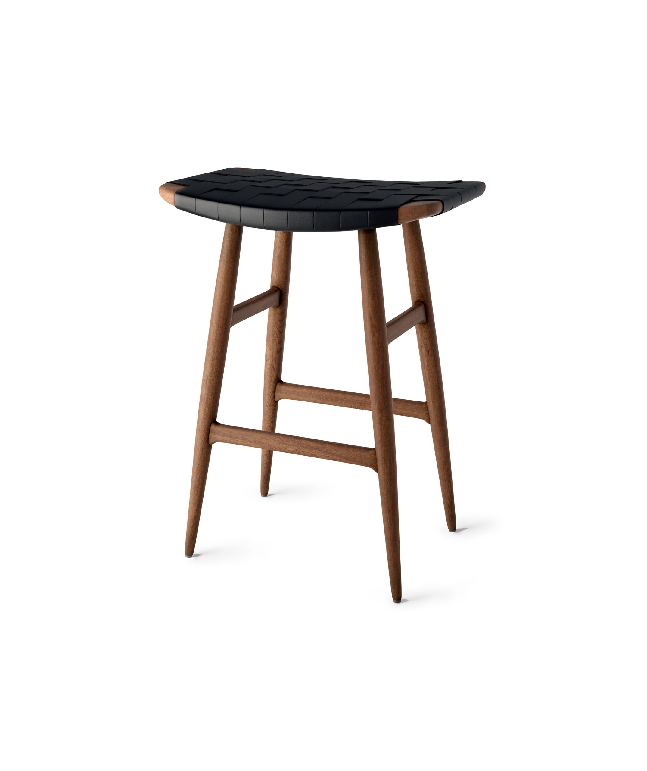 Freja Bar Stool SH610 Leather Stripe Seat